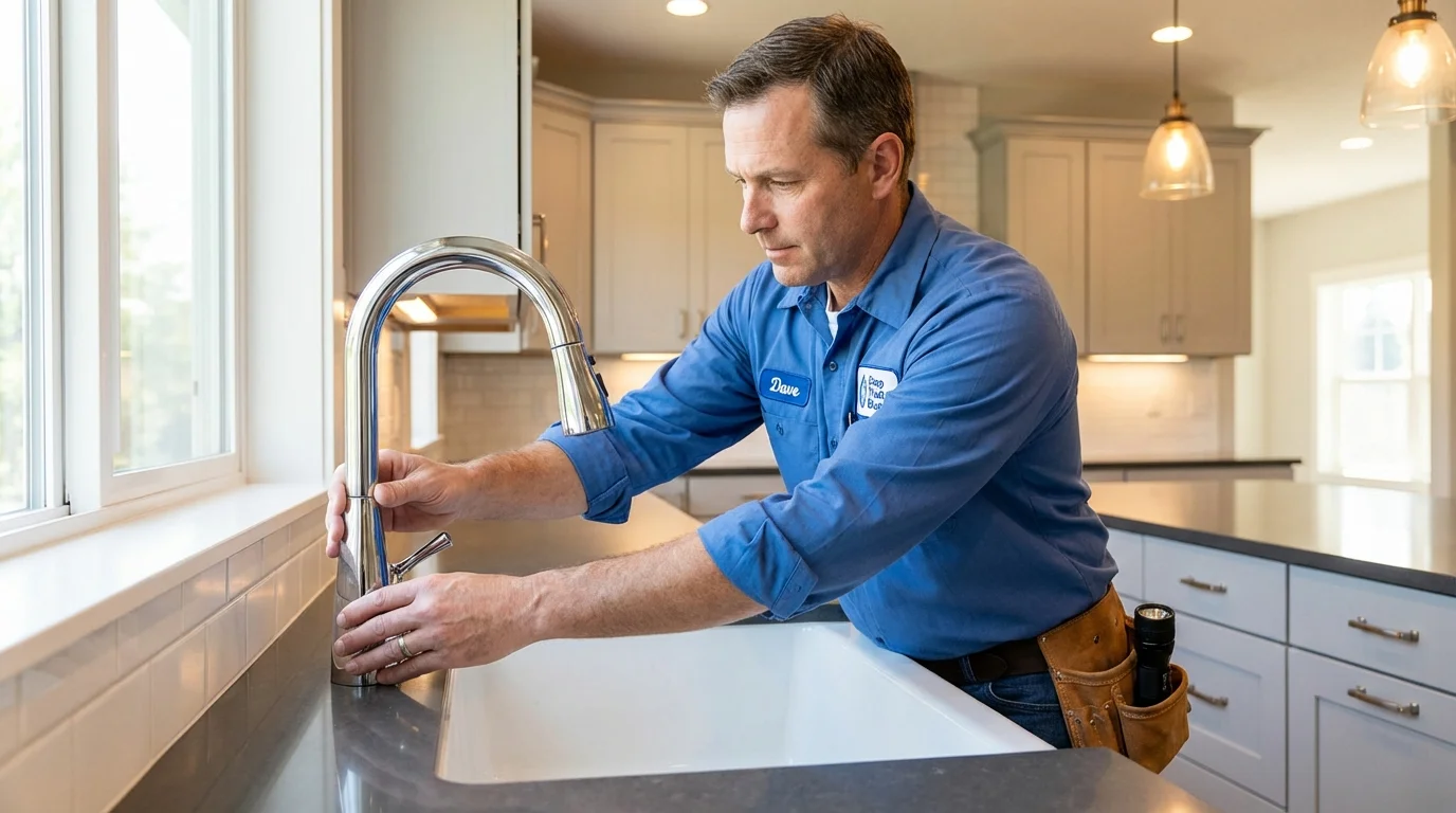 Kitchen faucet installation by Johns Plumbing LLC in Wauregan